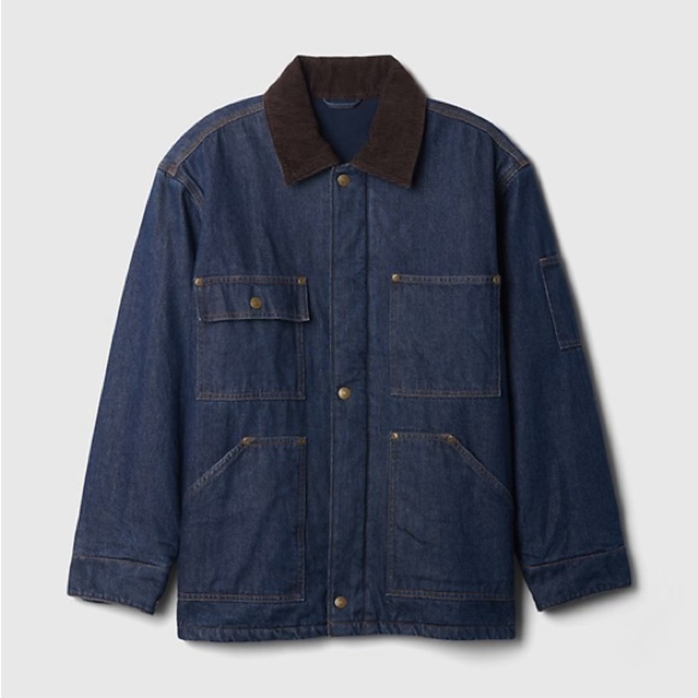 GAP Oversized Heavyweight Denim Lined Chore Jacket - NWT